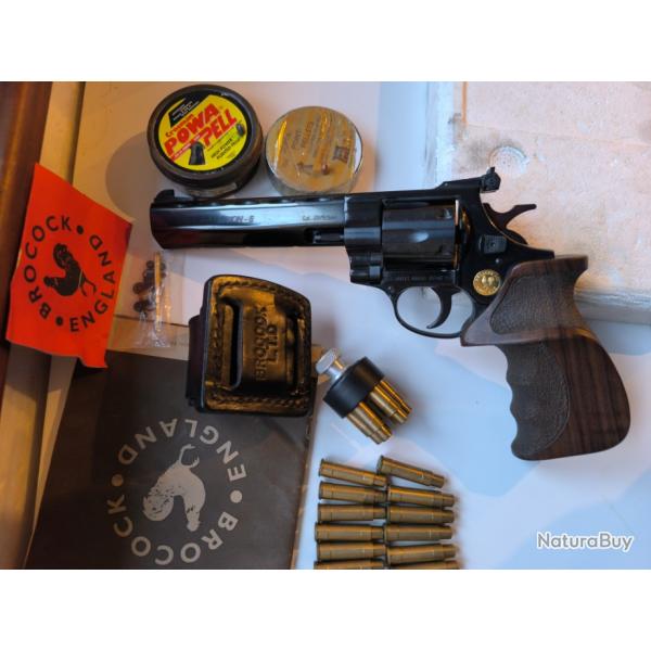 Rare Brocock Orion 6 (colt Python 6") cal 22 + chargeur pression rapide pour CARTOUCHES BACS (PCP)