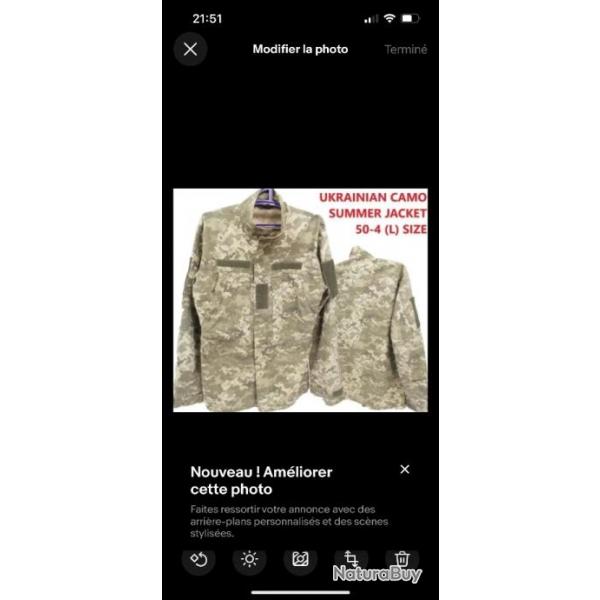 Veste de treillis  ukrainien 2022 camo digital ukrainien , taille L