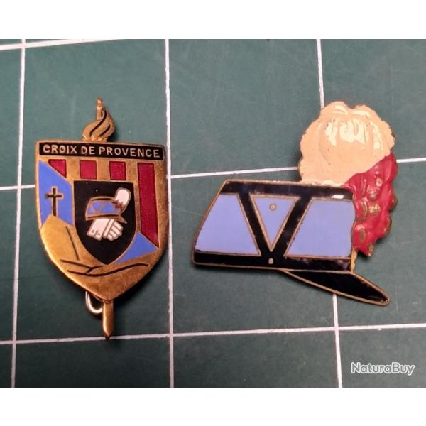 2 INSIGNES D'UN SAINT CYRIEN PROMOTION 42/44 CROIX DE PROVENCE "ATTRIBUES"