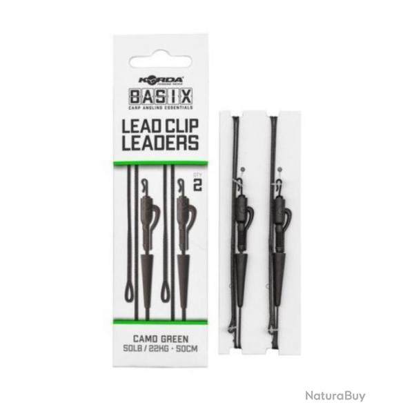 BASIX LEAD CLIP LEADERS 50CM KORDA