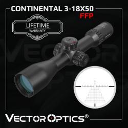 Vector Optics Continental 3-18X50 FPP SCFF-43 Paiement en 3 ou 4 fois - LIVRAISON GRATUITE !!