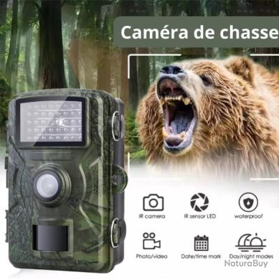 Caméra De Chasse Vision Nocturne – 16MP 1080P Full HD – Détecteur Mouvement – Marron