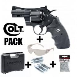 PACK REVOLVER COLT PYTHON 2.5" Noir - 4.5mm PLOMB ou BB - CO²