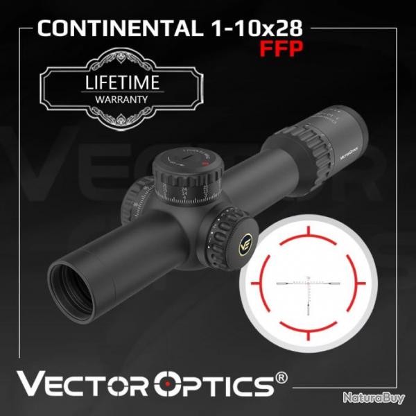 Vector Optics Continental 1-10X28 FPP SCFF-48 Paiement en 3 ou 4 fois - LIVRAISON GRATUITE !!