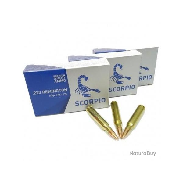 Munitions .223 REM  STV 55 grains FMJ cuivres 20 boites ( 400 munitions )