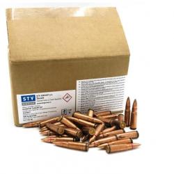 500 munitions 7.62X39 STV 123 grains FMJ cuivrées vrac