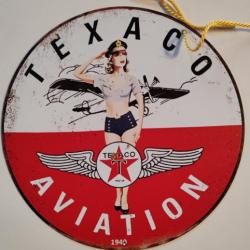 PLAQUE MÉTAL VINTAGE "TEXACO AVIATION"