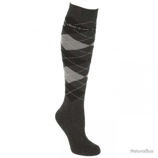 PROMO Chaussettes d'quitation Anthracite 40-42 (Taille 3)