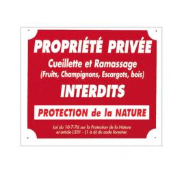 Panneau ''Propriété privée cueillette...'' 30 x 25 cm Rouge