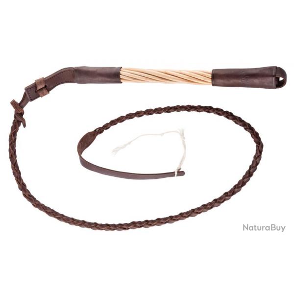 Fouet de chasse  manche torsad en saule, flotte cuir - Country