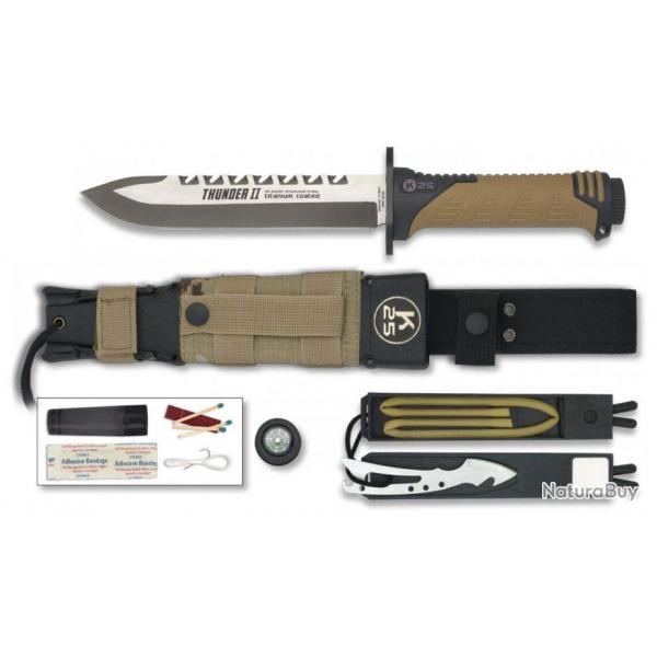 Couteau droit de survie K25 Thunder II