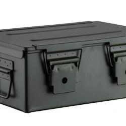 Caisse à munitions métallique verte 33x22x13cm