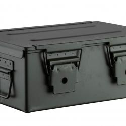 Caisse à munitions métallique verte 33x22x13cm