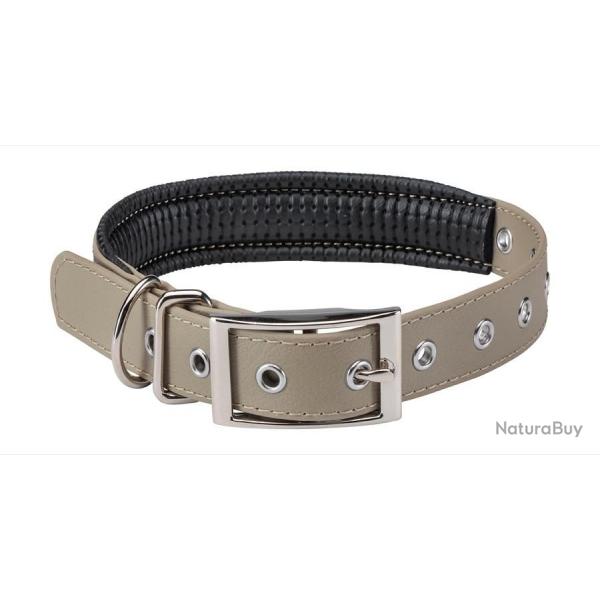 Collier chien double 60 cm Stepland TAUPE