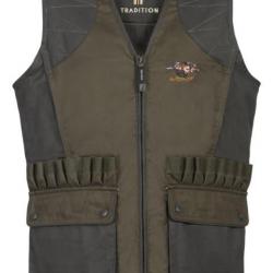 Gilet chasse tradition brode 2XL KAKI-PERCUSSION