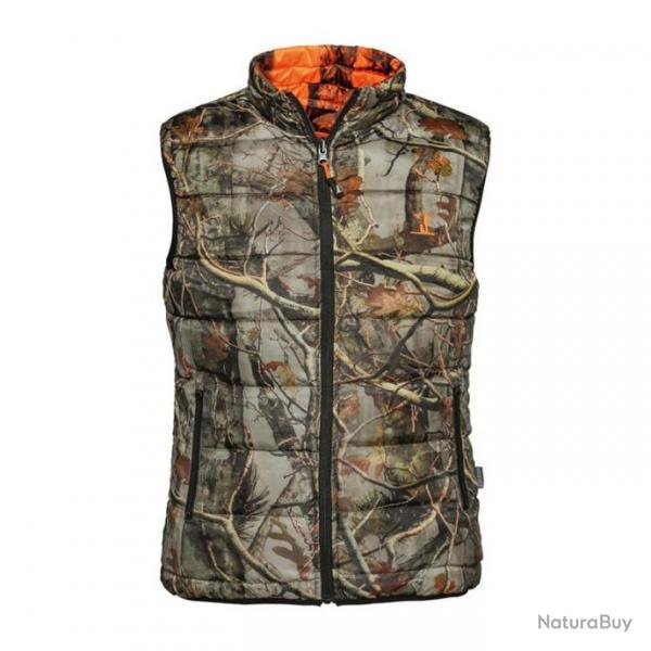 Gilet chasse warm reversible 2XL CAMO BLAZE/FOREST