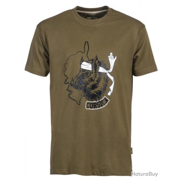 T-shirt wild boar corsica KAKI 2XL