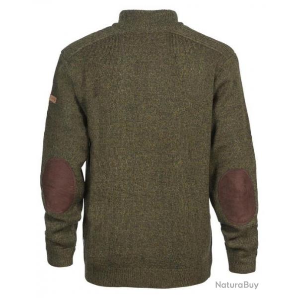 Pull chasse brode col cheminee 3XL KAKI SANGLIER