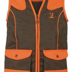 Gilet tradition enfant haute visibilite 10A KAKI ORANGE