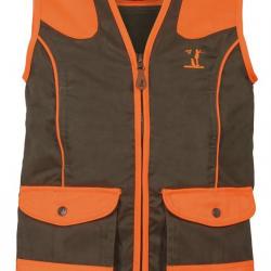 Gilet tradition enfant haute visibilite 16A KAKI ORANGE