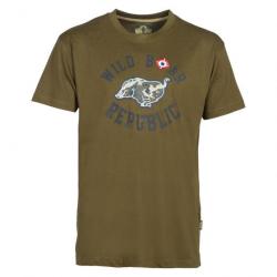 Tee shirt wildboar republique enfant KAKI 10A