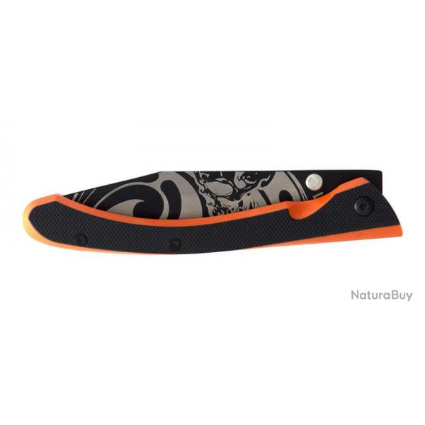 Couteau Lug C63 Aigle Noir/Orange 8 cm