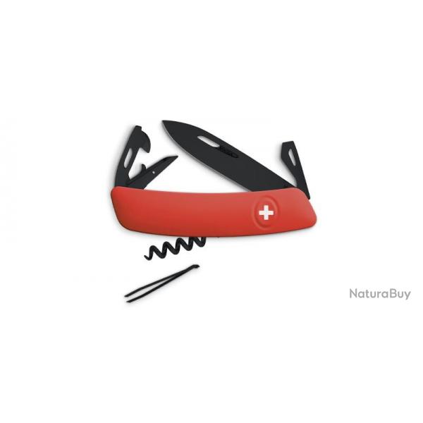 Couteaux suisses Swiza D03 ALLBLACK, rouge 7,5 cm