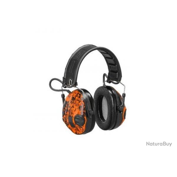 Casque aero Peltor sporttac coquilles vert/orange digital camo