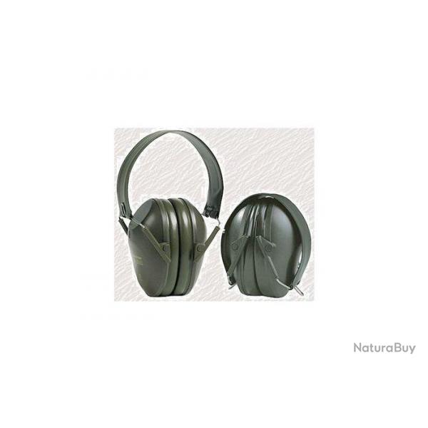 Casque Peltor anti bruit vert militaire avec serre-tete pliable