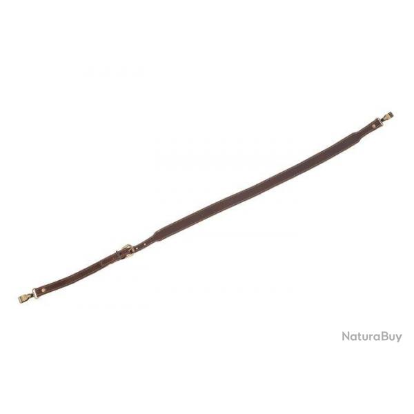Bretelle plate croute grasse pique larg 25 mm avec mousqueton