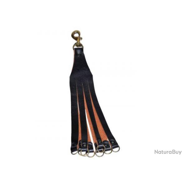 Porte oiseaux cuir vachette 8 brins