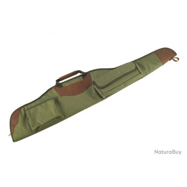 Etui carabine combe avec poche 120cm vert inserts cuir