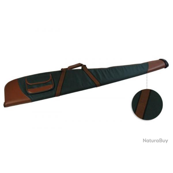 Etui carabine couzan 115 cm vert et marron avec poche bout renforce