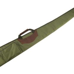 Etui fusil combe avec poche 130cm vert inserts cuir