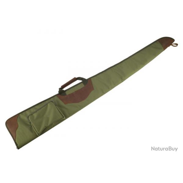 Etui fusil combe avec poche 130cm vert inserts cuir