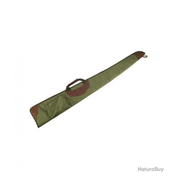 Etui fusil combe avec poche 130cm vert inserts cuir