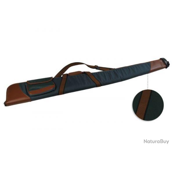 Etui fusil couzan 135 cm vert et marron avec poche bout renforce