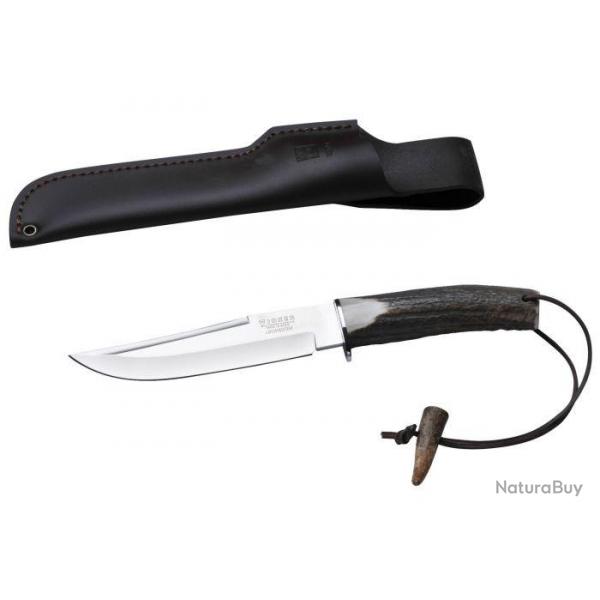 Couteau de chasse lame de 16 cm manche cerf