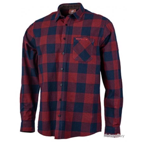 Chemise 100% coton carreaux rouge Somlys L