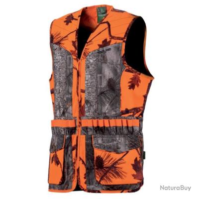 Treeland Gilet De Chasse Camouflage Orange/Forest Calibre 20 – T600CAL20 – Sécurité & Confort Pour Chasseurs