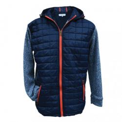 PROMO Veste matelassée zippée capuche navy taille M (Taille 3)