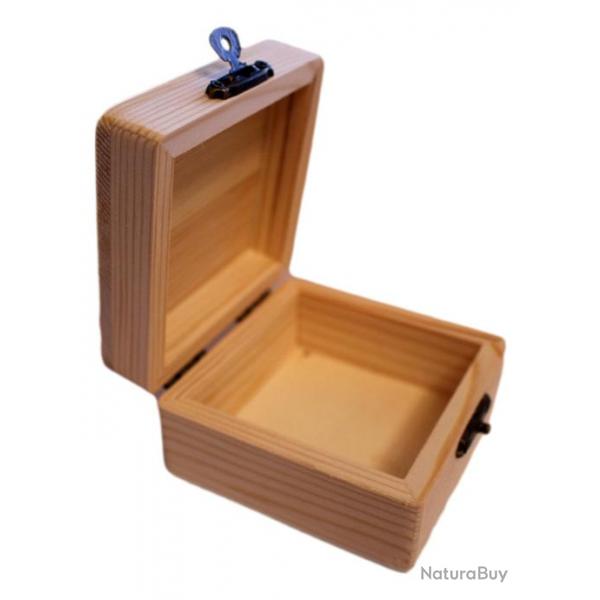 Boite  bijoux carr en bois  personnaliser