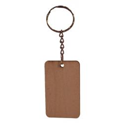 Porte clés en bois rectangulaire à graver