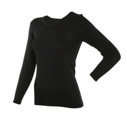 Pull femme chaud et fin en Soie et laine mérinos noir  38