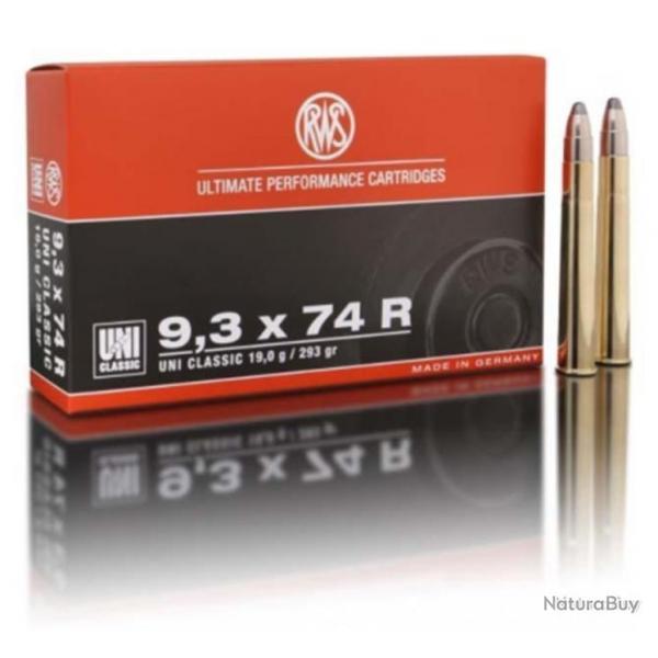 Balles RWS Uni Classic 9.3x74R : 293 Grs - 1 bote de 20 munitions