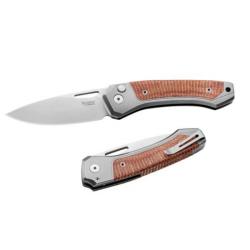 TW.GYCVN Couteau pliant Lionsteel "TWAIN" Titanium gris/micarta naturel