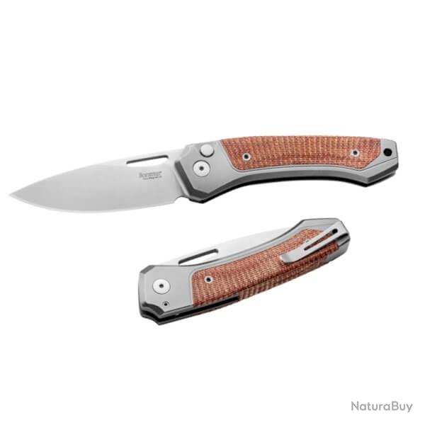 TW.GYCVN Couteau pliant Lionsteel "TWAIN" Titanium gris/micarta naturel