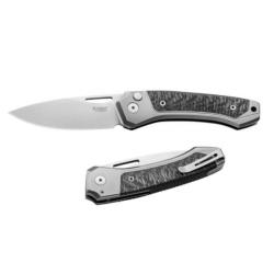 TW.GYCF Couteau pliant Lionsteel "TWAIN" Titanium gris/fibre de carbone