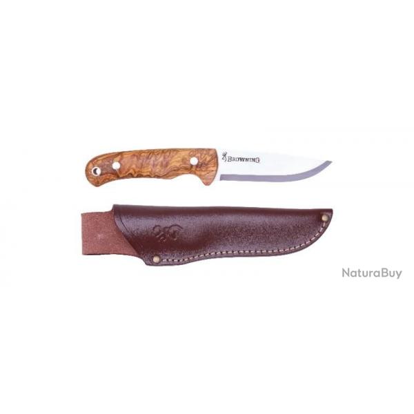 BROWNING COUTEAU BJORN FIXE, OLIVIR, ETUI CUIR 11 CM