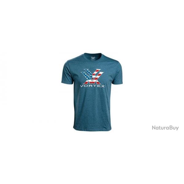 VORTEX T SHIRT STARS STRIPES BLEU